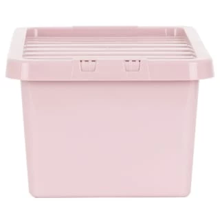 B&M Storage Box With Lid 11L - Dusty Pink 2 B&M Storage Box With Lid 11L - Dusty Pink - Image 2