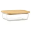 B&M Rectangular Glass Food Container With Bamboo Lid