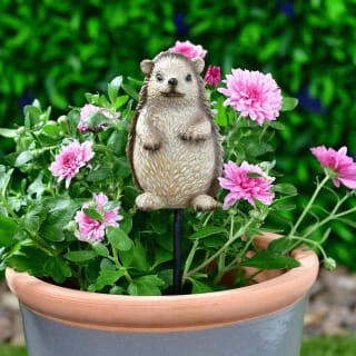 B&M Carved Wood Effect Garden Plant Pot Stick - Hedgehog 1 B&M Carved Wood Effect Garden Plant Pot Stick - Hedgehog