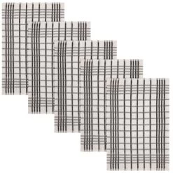 B&M Essentials Check Tea Towels - Black 5pk -B&M Home Sales Store 380235 5pk check tea towels black 2