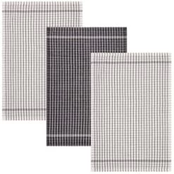 B&M Grey Check Tea Towels 3pk -B&M Home Sales Store 380305 3pk check tea towels grey 2