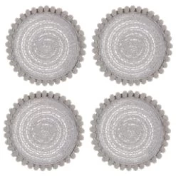 B&M Pom Pom Coasters - Grey 4pk -B&M Home Sales Store 380383 4pk harmony pom pom coasters grey 2