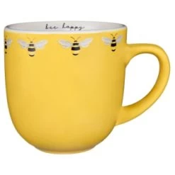 B&M Bee Happy Printed Mugs - 4pk -B&M Home Sales Store 380506 4pk printed mugs bee happy yellow