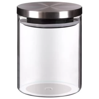 B&M Small Glass Cannister With Stainless Steel Lid 1 B&M Small Glass Cannister With Stainless Steel Lid