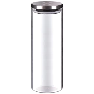 B&M Large Glass Cannister With Stainless Steel Lid 1 B&M Large Glass Cannister With Stainless Steel Lid
