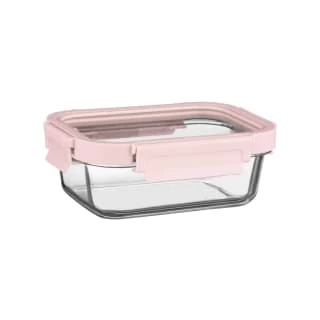 B&M Pink Glass Food Container - Small 1 B&M Pink Glass Food Container - Small