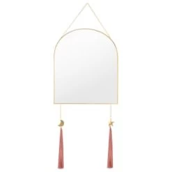 B&M Gold Mirror With Pink Tassels