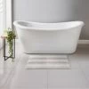 B&M Newbury Stripe Bath Mat 50 X 80cm - Neutral