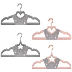 B&M Velvet Heart Shaped Hangers 8pk - Grey -B&M Home Sales Store 383671 8pk velvet shaped hangers main