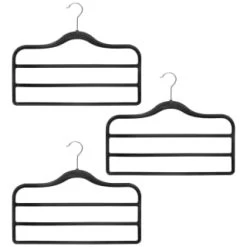 B&M Velvet Trouser Hangers 3pk - Black -B&M Home Sales Store 383688 3pk pure velvet trouser hangers black
