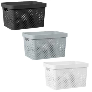B&M Large Rectangular Spot Storage Basket - White 2 B&M Large Rectangular Spot Storage Basket - White - Image 2