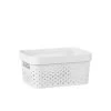 B&M Medium Rectangular Spot Storage Basket - White