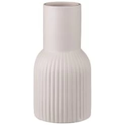 B&M Cream Ribbed Vase