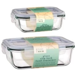 B&M Large Eco Glass Clip Lock Food Container -B&M Home Sales Store 388506 388507 glass clip lock food container group 2