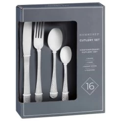 B&M Cambridge Hammered Cutlery Set 16pc -B&M Home Sales Store 390396 16 peice cambridge cutlery set hammered