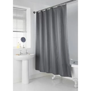 B&M Mono Jacquard Shower Curtain - Grey 1 B&M Mono Jacquard Shower Curtain - Grey