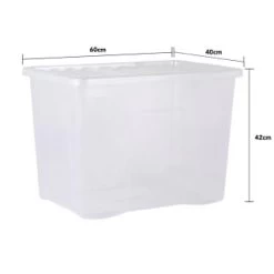B&M Extra Large Storage Box With Lid -B&M Home Sales Store 391380 clear 80l storgae box and lid 3