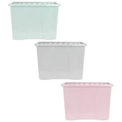 B&M Storage Box With Lid 80L - Dusty Pink -B&M Home Sales Store 391381 391383 391384 80l storage box and lid group 2
