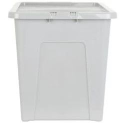 B&M Storage Box With Lid 80L - Grey -B&M Home Sales Store 391381 grey 80l storage box and lid 2