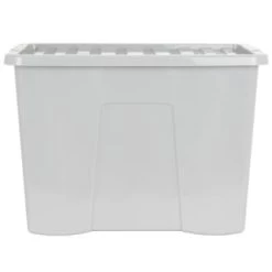 B&M Storage Box With Lid 80L - Grey -B&M Home Sales Store 391381 grey 80l storage box and lid
