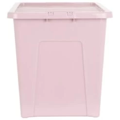 B&M Storage Box With Lid 80L - Dusty Pink -B&M Home Sales Store 391383 dusty pink 80l storage box and lid 2