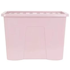 B&M Storage Box With Lid 80L - Dusty Pink -B&M Home Sales Store 391383 dusty pink 80l storage box and lid