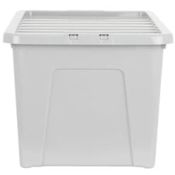 B&M Storage Box With Lid 60L - Grey -B&M Home Sales Store 391387 grey 60l storage box
