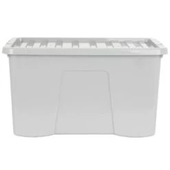 B&M Storage Box With Lid 60L - Grey -B&M Home Sales Store 391387 grey 60l storage box 4