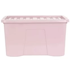 B&M Storage Box With Lid 60L - Dusty Pink -B&M Home Sales Store 391389 dusty pink 60l storage box