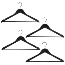 B&M Matt Black Wooden Hangers 4pk -B&M Home Sales Store 392148 4pk matte black wooden hangers 2
