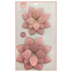B&M Flower Wall Plaques 2pk - Pink -B&M Home Sales Store 392757 2pk metal wall flowers pink