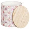 B&M Ceramic Candle With Wooden Lid - White