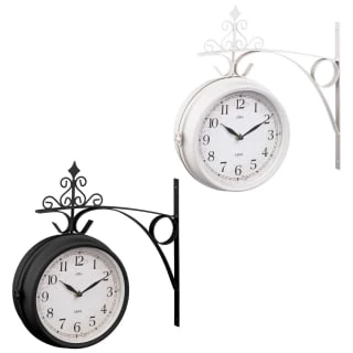 B&M Outdoor Dual Sided Station Clock - Cream 3 B&M Outdoor Dual Sided Station Clock - Cream - Image 3
