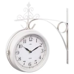 B&M Outdoor Dual Sided Station Clock - Cream 4 B&M Outdoor Dual Sided Station Clock - Cream -B&M Home Sales Store 392937 outdoor dual sided station clock white