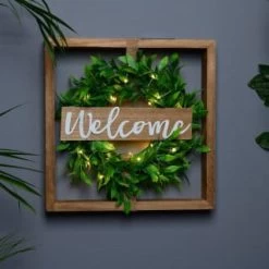 B&M Framed Foliage Solar Wall Plaque -B&M Home Sales Store 393045 urban eden solar wall plaque 2