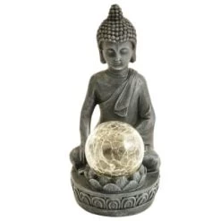B&M Assorted Sitting Solar Buddha Garden Ornament 9 B&M Assorted Sitting Solar Buddha Garden Ornament -B&M Home Sales Store 393441 sitting buddha garden ornament with solar crackle ball 5