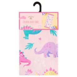 B&M Children's Beach Towel - Dinosaur -B&M Home Sales Store 393914 childrens beach towel pink dinosaur