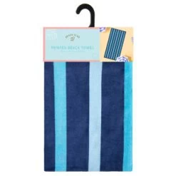 B&M Adult's Beach Towel - Blue Stripes 6 B&M Adult's Beach Towel - Blue Stripes -B&M Home Sales Store 393917 adult printed beach towel blue stripe