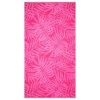 B&M Oversized Jacquard Beach Towel - Pink Tropical 1 B&M Oversized Jacquard Beach Towel - Pink Tropical