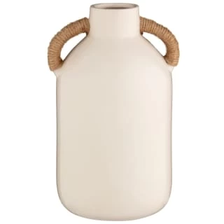 B&M Ceramic Vase With Wicker Handles 1 B&M Ceramic Vase With Wicker Handles