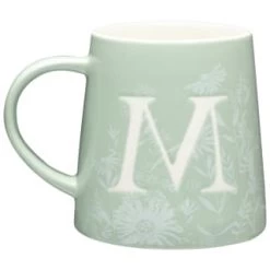 B&M Floral Alphabet Mug (Assorted) -B&M Home Sales Store 394397 floral alphabet mug green m