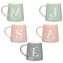 B&M Floral Alphabet Mug (Assorted) -B&M Home Sales Store 394397 floral alphabet mug group