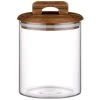 B&M Small Glass Jar With Acacia Wood Lid