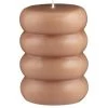 B&M Ribbed Pillar Candle - Brown