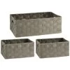 B&M Caen Set Of 3 Paper Rope Baskets - Grey