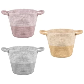 B&M Two Tone Rope Basket - Pink 2 B&M Two Tone Rope Basket - Pink - Image 2