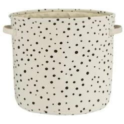 B&M Spot Fabric Basket - Cream