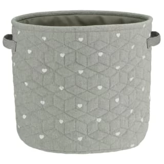 B&M Heart Fabric Basket - Grey 1 B&M Heart Fabric Basket - Grey