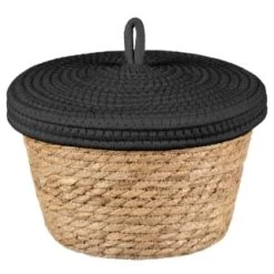 B&M Kendall Basket With Lid - Black