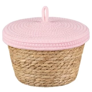 B&M Kendall Basket With Lid - Pink 1 B&M Kendall Basket With Lid - Pink